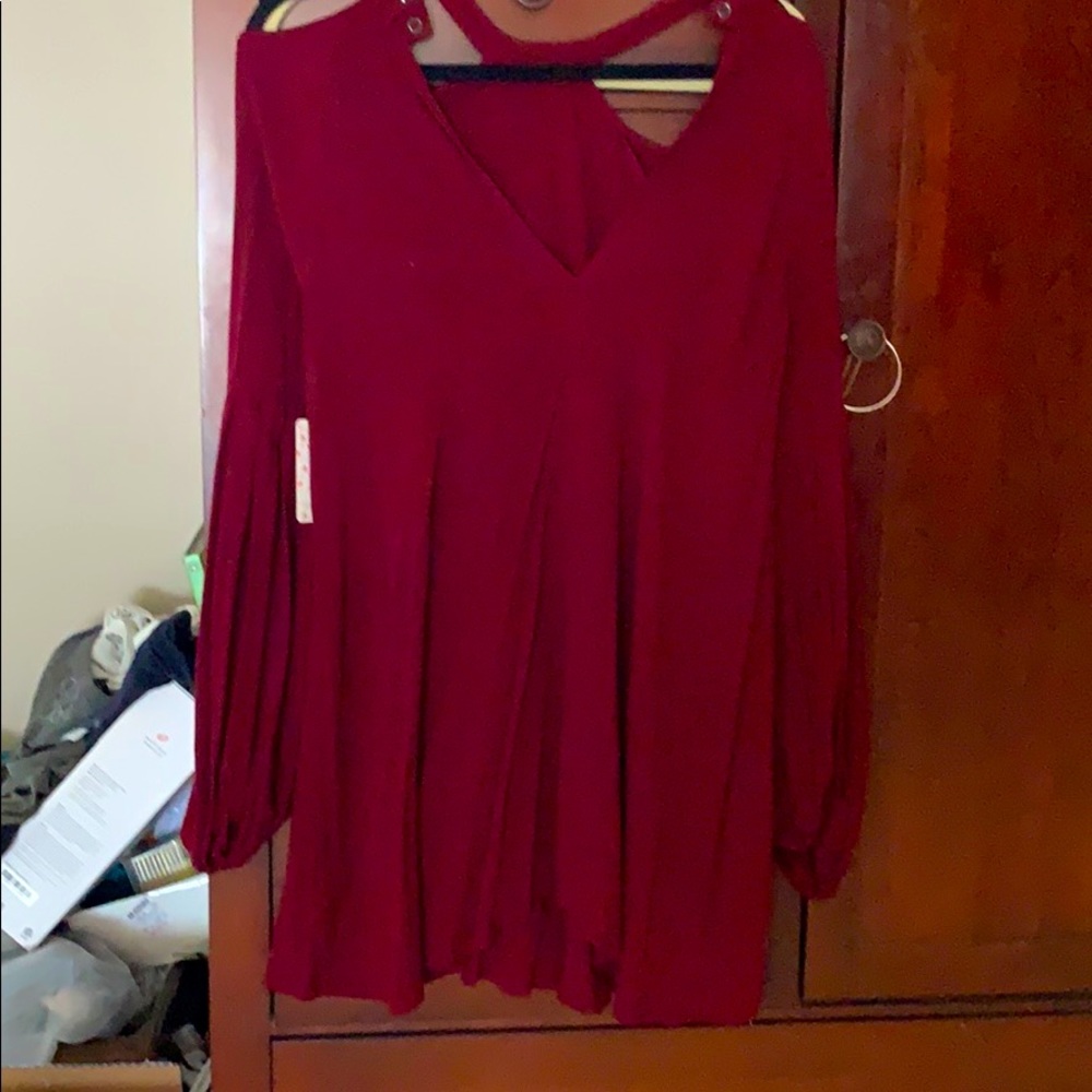 Maroon Free People flowy tunic/dress